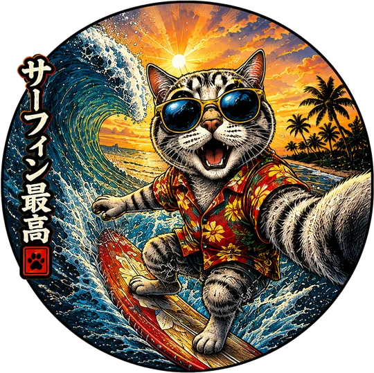 Surfing Cat T-Shirt219:1217 220:1221