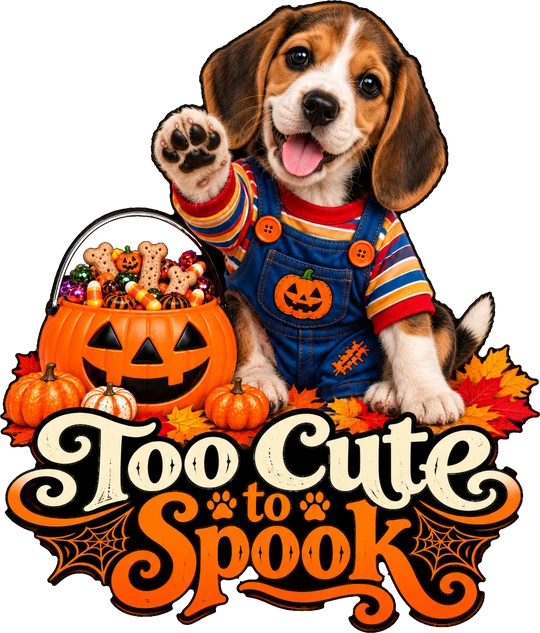 Too Cute to Spook Beagle in Overalls T-Shirt221:1231 222:1235