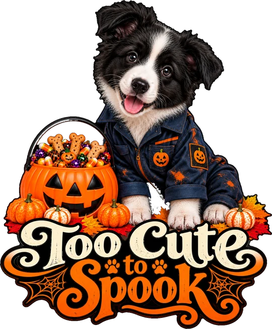 Too Cute to Spook Border Collie in Denim T-Shirt225:1259 226:1263