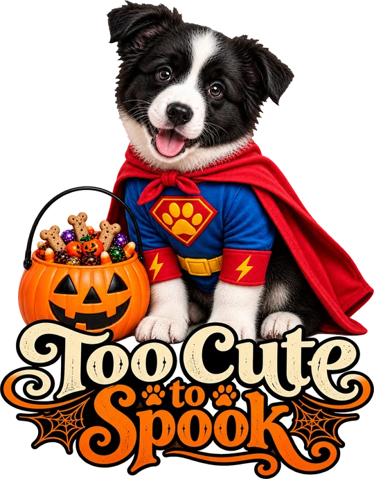 Too Cute to Spook Border Collie Superhero T-Shirt229:1287 230:1291