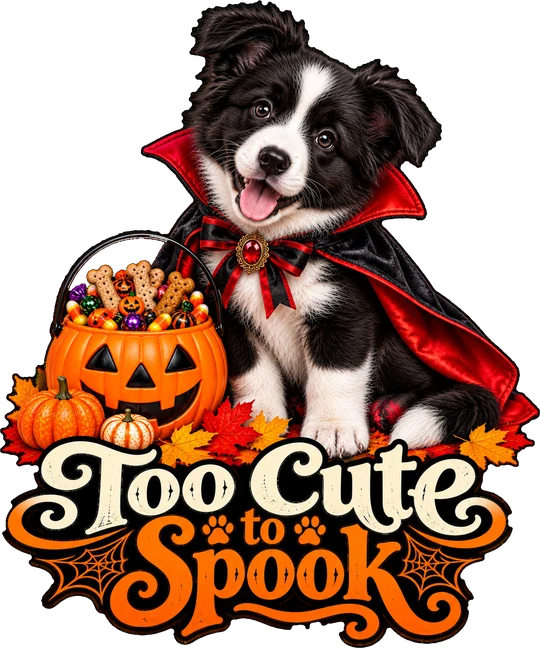 Too Cute to Spook Border Collie Vampire T-Shirt231:1301 232:1305