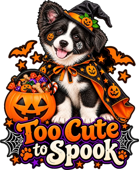 Too Cute to Spook Border Collie Witch T-Shirt233:1315 234:1319