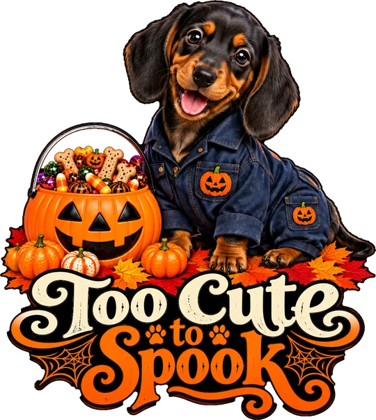 Too Cute to Spook Dachshund in Denim T-Shirt247:1413 248:1417