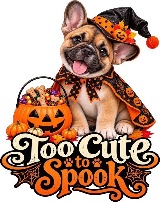 Too Cute to Spook French Bulldog Witch Version 1 T-Shirt253:1455 254:1459