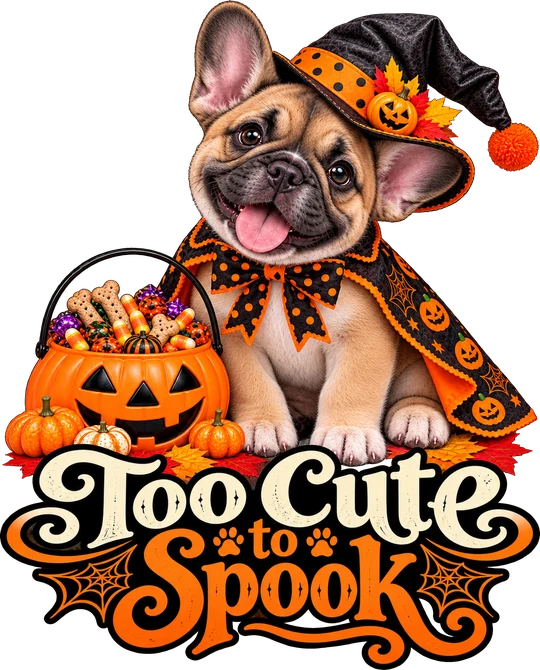 Too Cute to Spook French Bulldog Witch Version 2 T-Shirt255:1469 256:1473