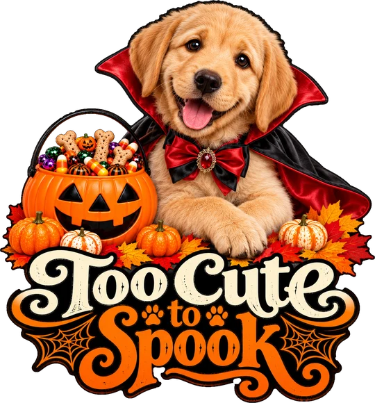 Too Cute to Spook Golden Retriever Vampire T-Shirt257:1483 258:1487