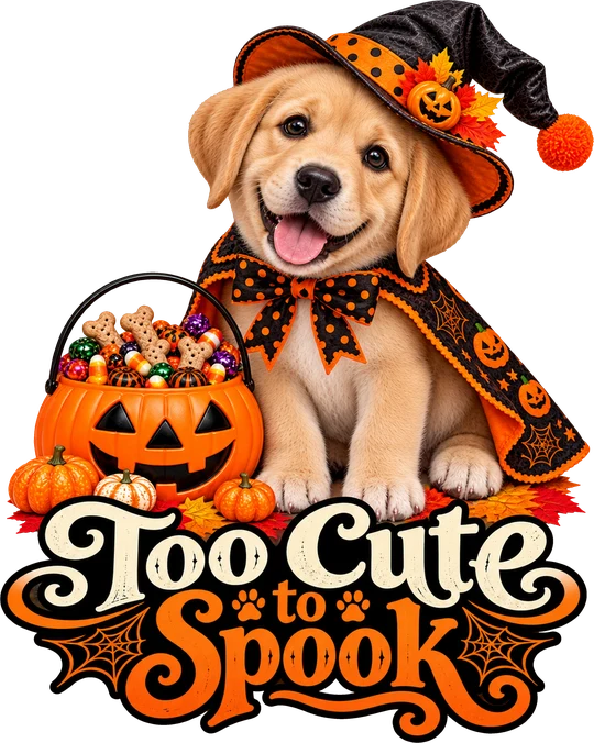 Too Cute to Spook Golden Retriever Witch T-Shirt261:1511 262:1515