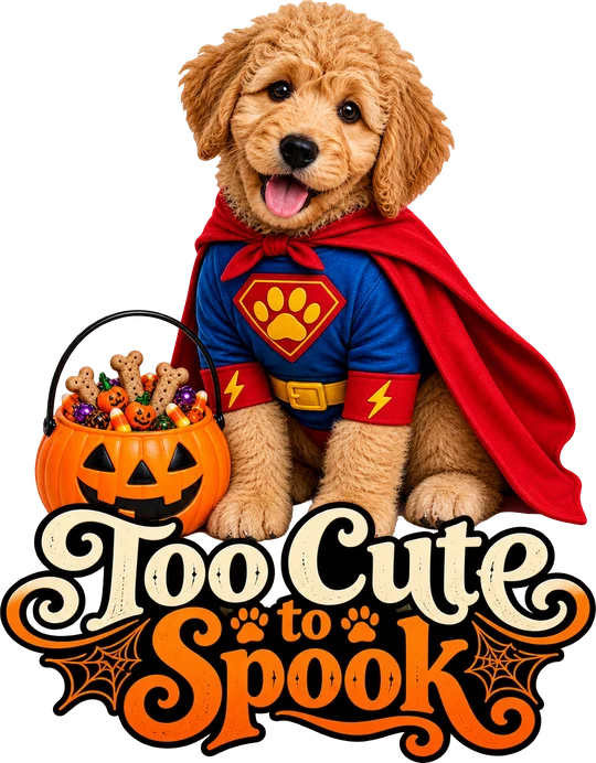 Too Cute to Spook Goldendoodle Superhero T-Shirt265:1539 266:1543