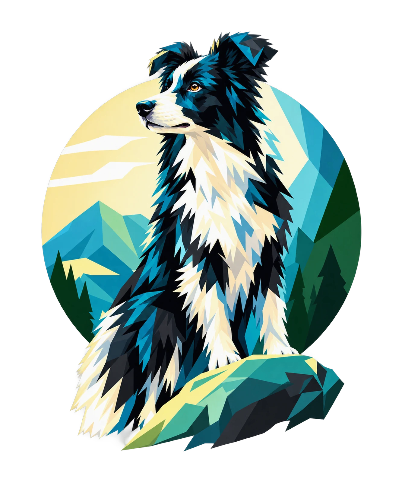 Geometric Border Collie T-Shirt27:118 28:122