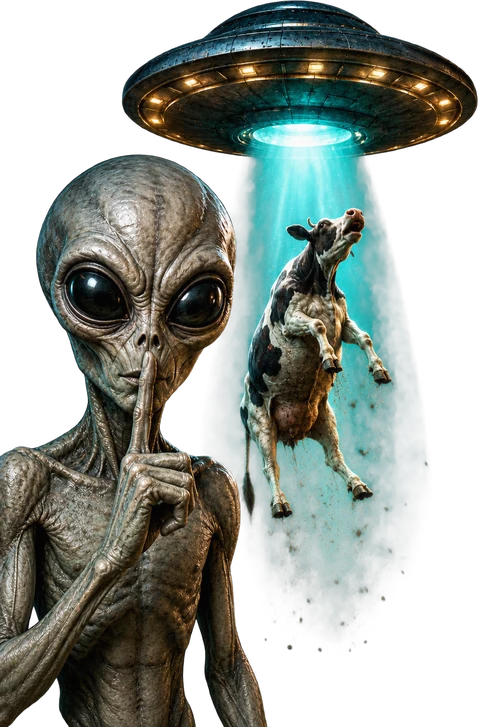 Alien Cow Abduction Shush T-Shirt283:1640 284:1644