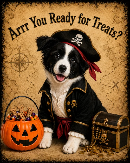Border Collie Pirate Poster T-Shirt291:1691 292:1695
