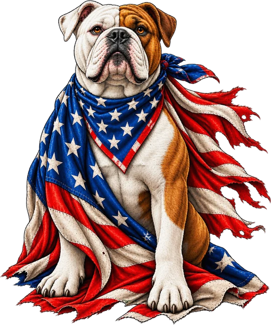 Bulldog American Flag Bandana Cape T-Shirt295:1719 296:1723