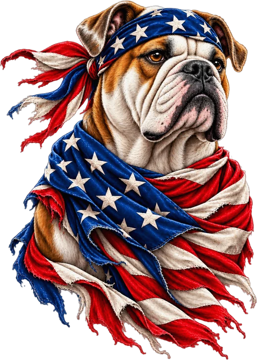 Bulldog American Flag Headband Cape T-Shirt297:1733 298:1737