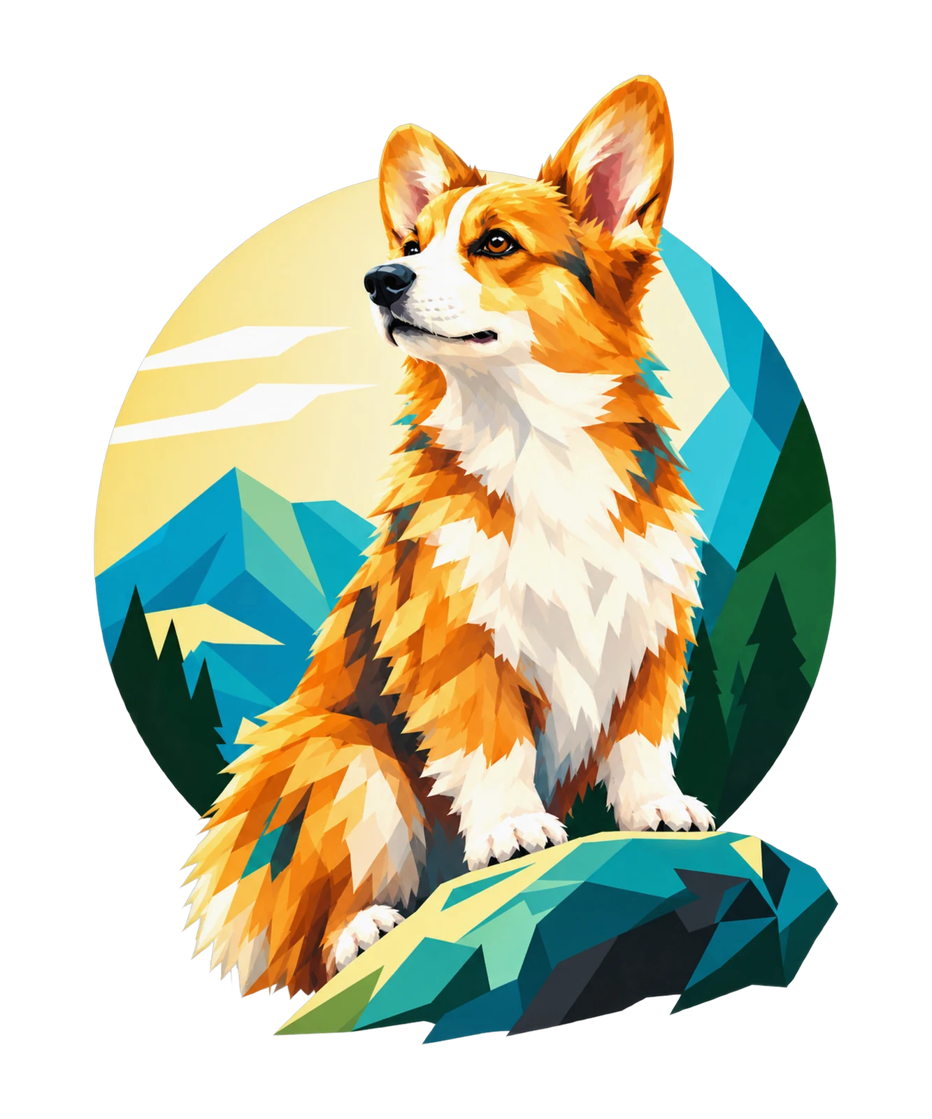 Geometric Corgi T-Shirt29:127 30:131