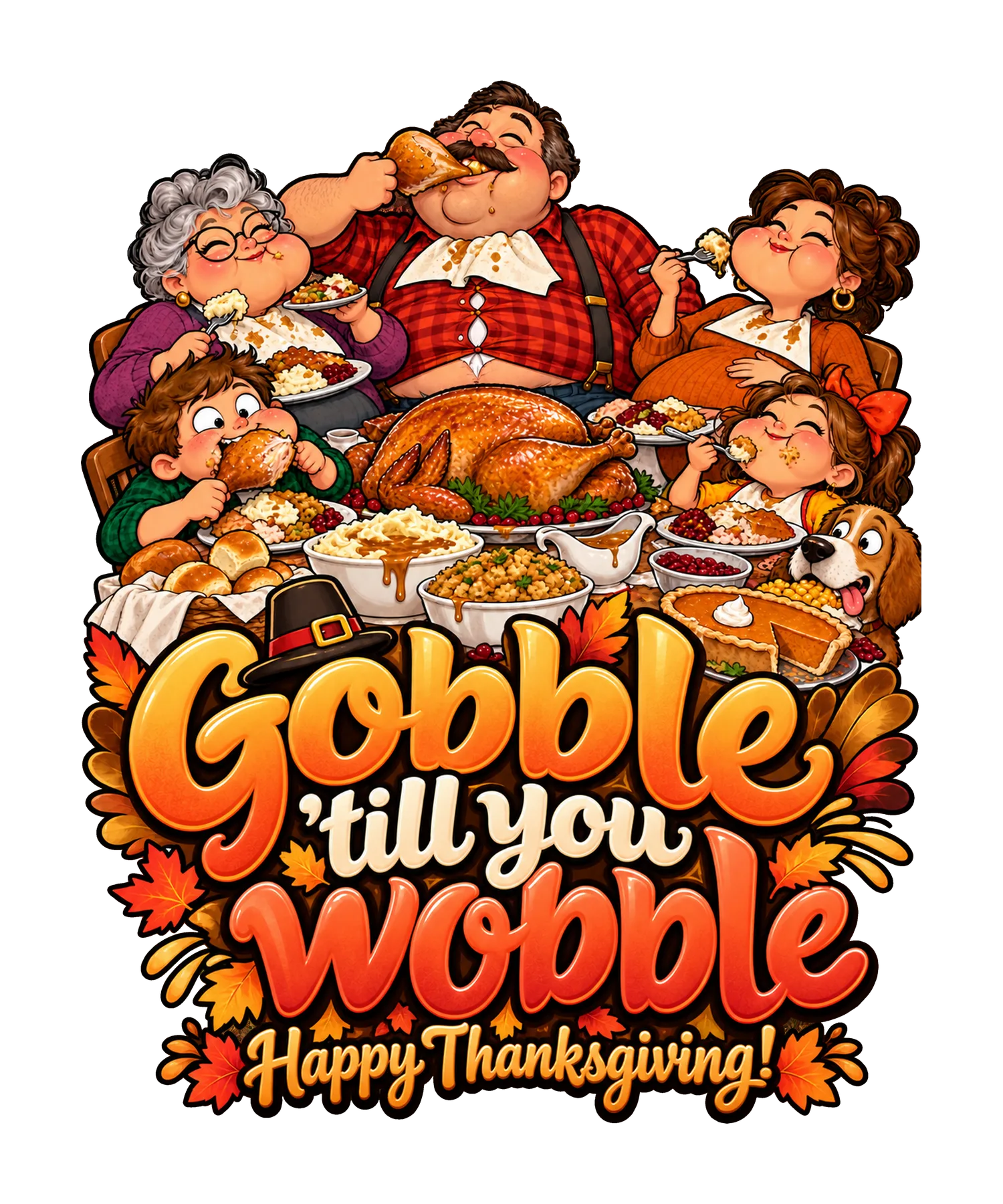 Gobble Till You Wobble Family Feast T-Shirt353:2010 354:2014