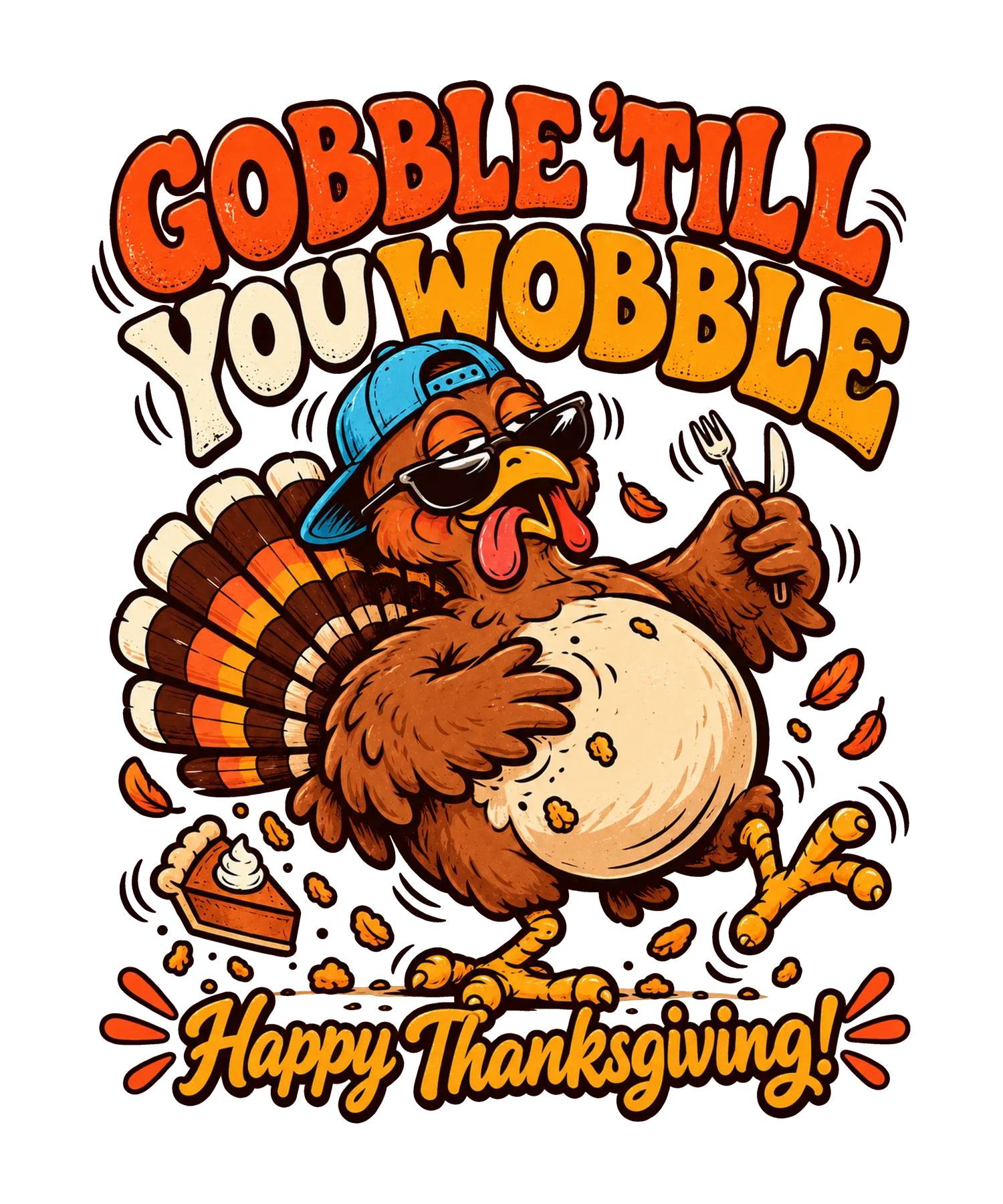 Gobble Till You Wobble Turkey T-Shirt355:2019 356:2023