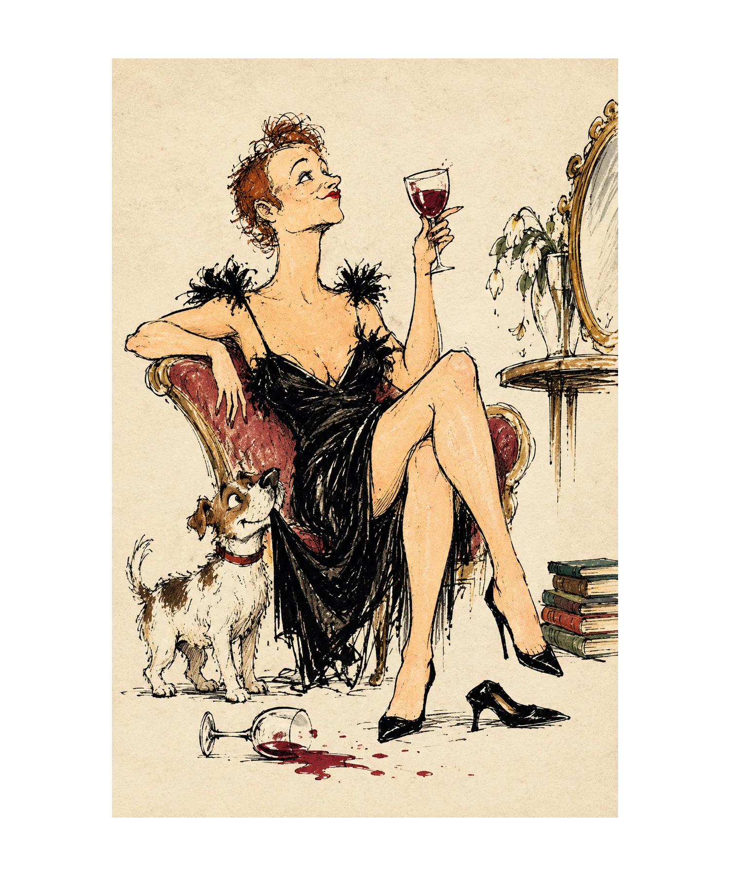 Parisian Wine Lady T-Shirt385:2154 386:2158