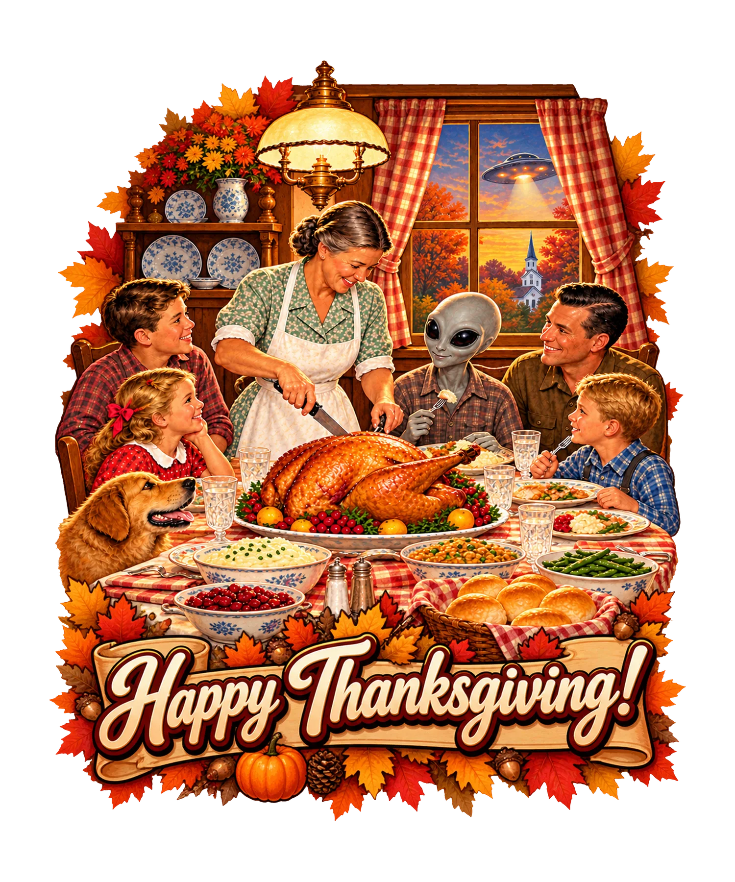 Thanksgiving Alien Dinner T-Shirt399:2217 400:2221