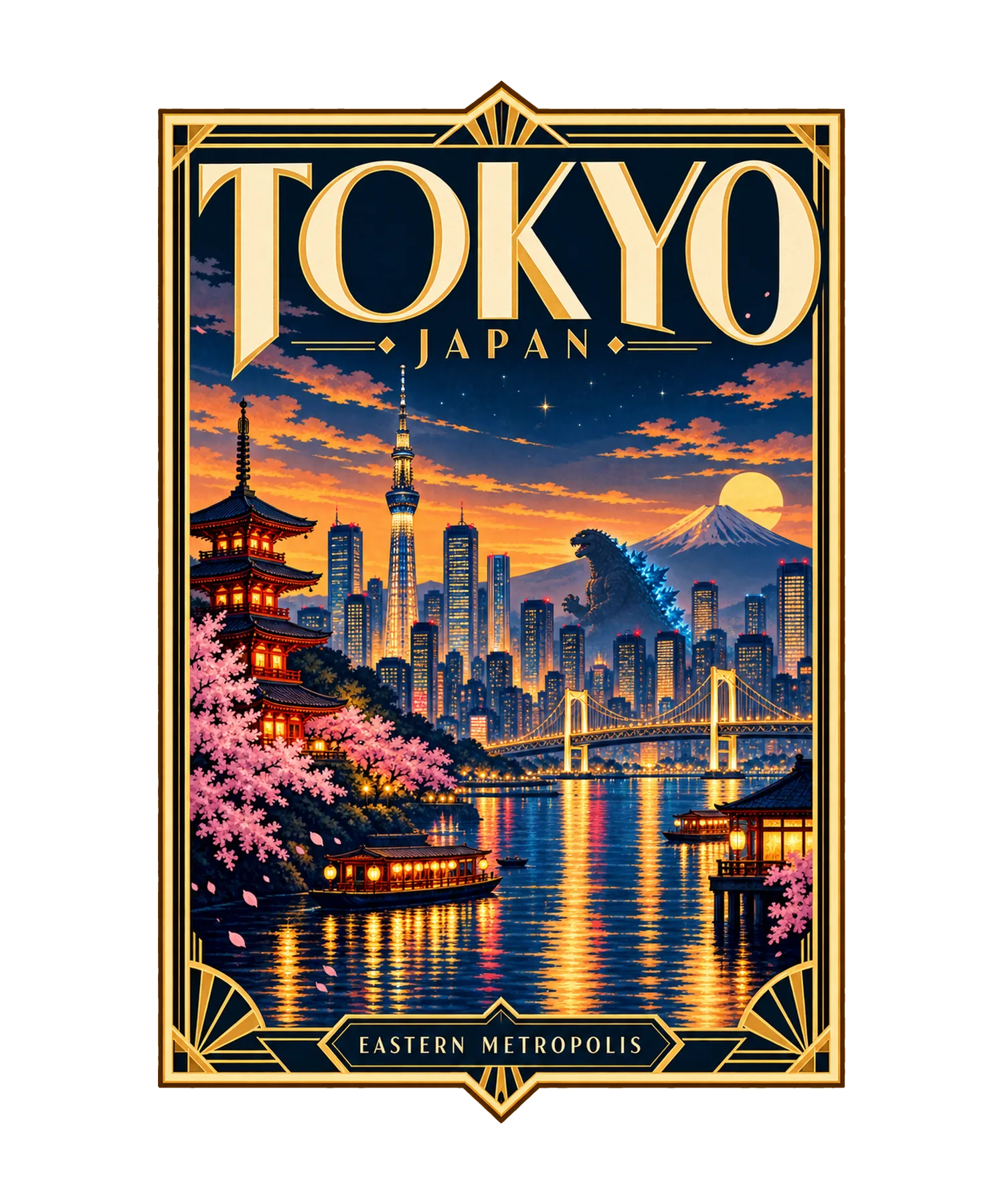 Tokyo Art Deco Poster T-Shirt405:2242 406:2246