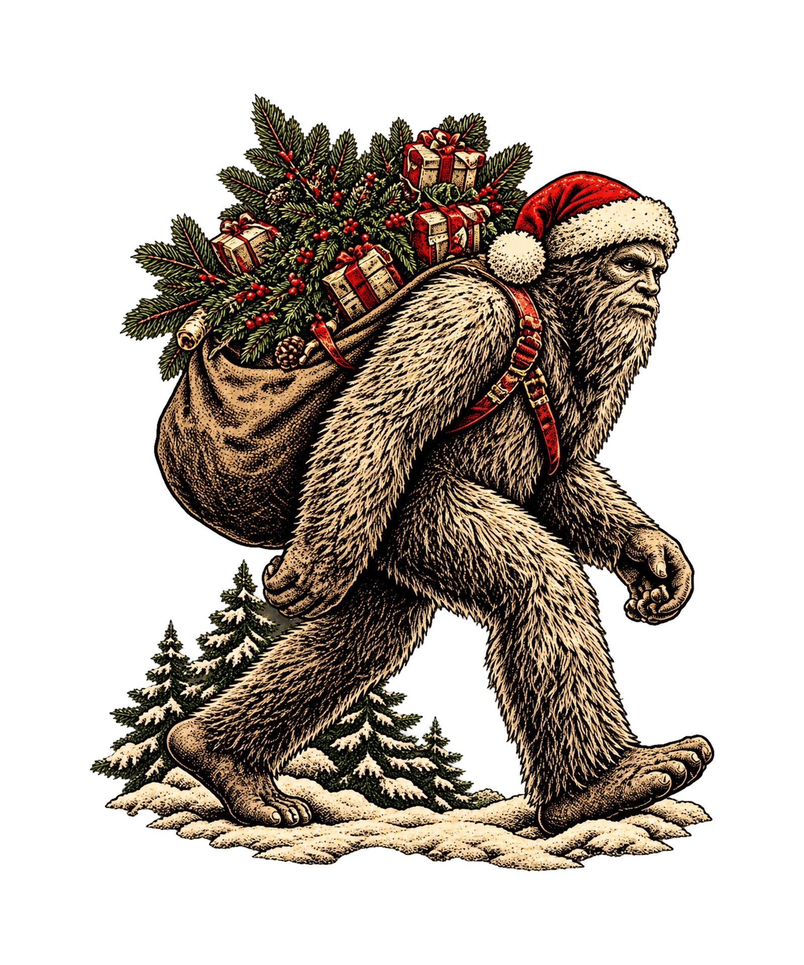 Bigfoot Santa Sack T-Shirt415:2297 416:2301