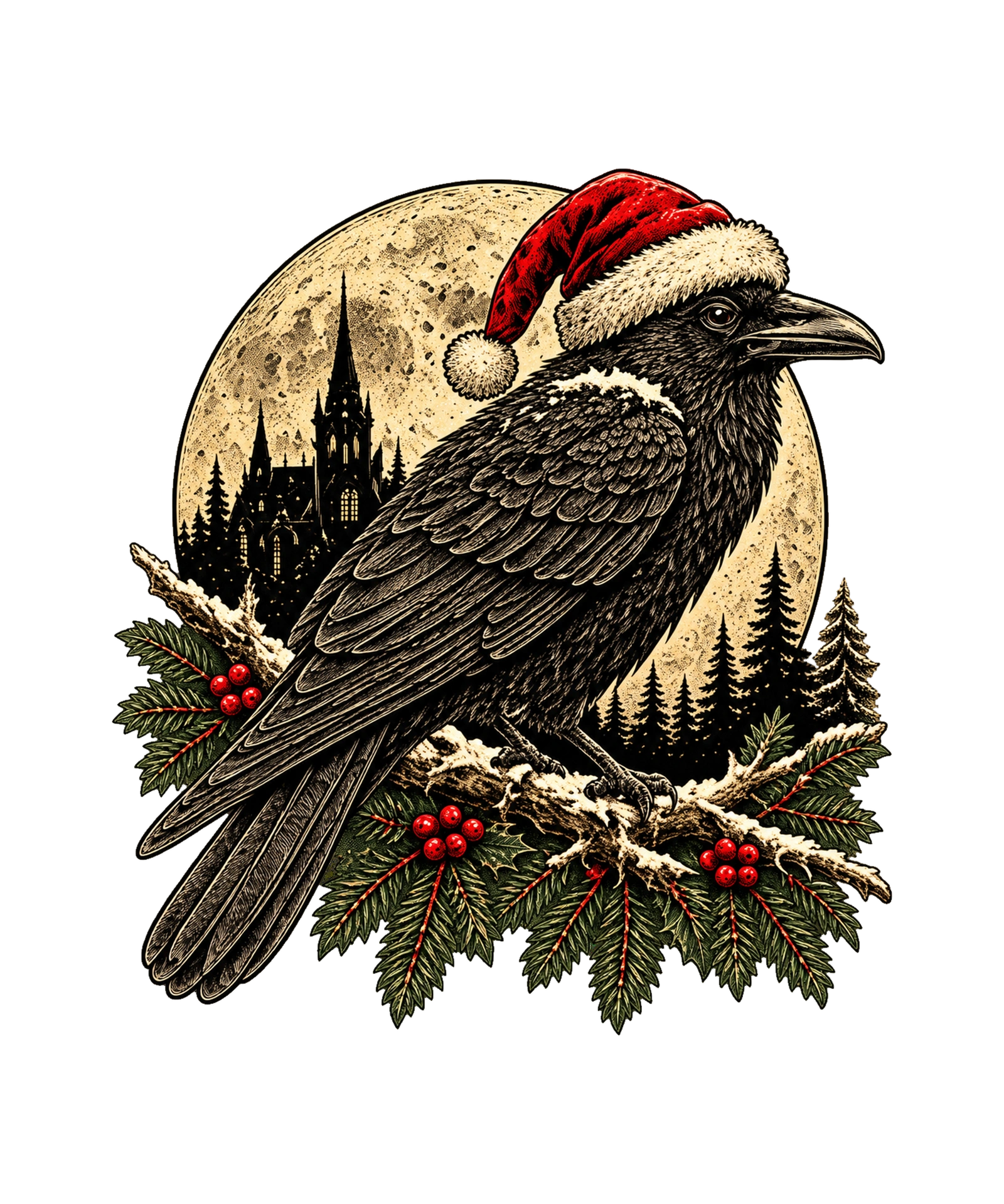 Christmas Raven Moon T-Shirt419:2320 420:2324