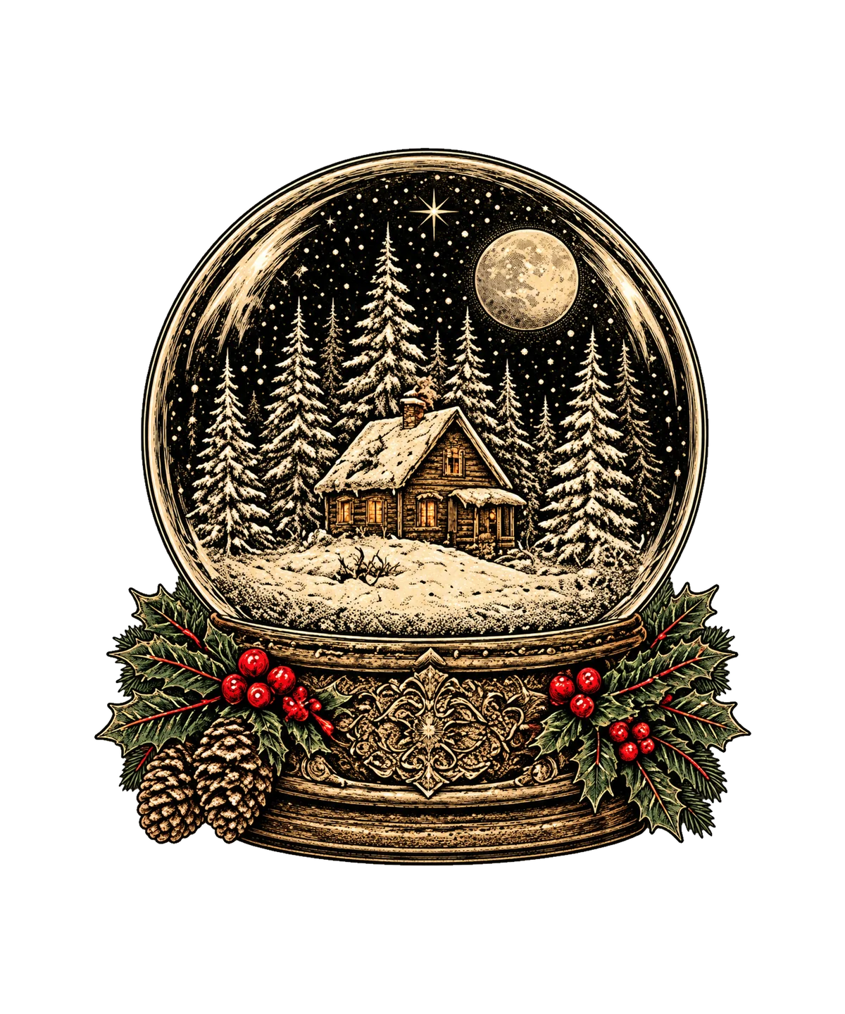 Haunted Cabin Snow Globe T-Shirt423:2338 424:2342