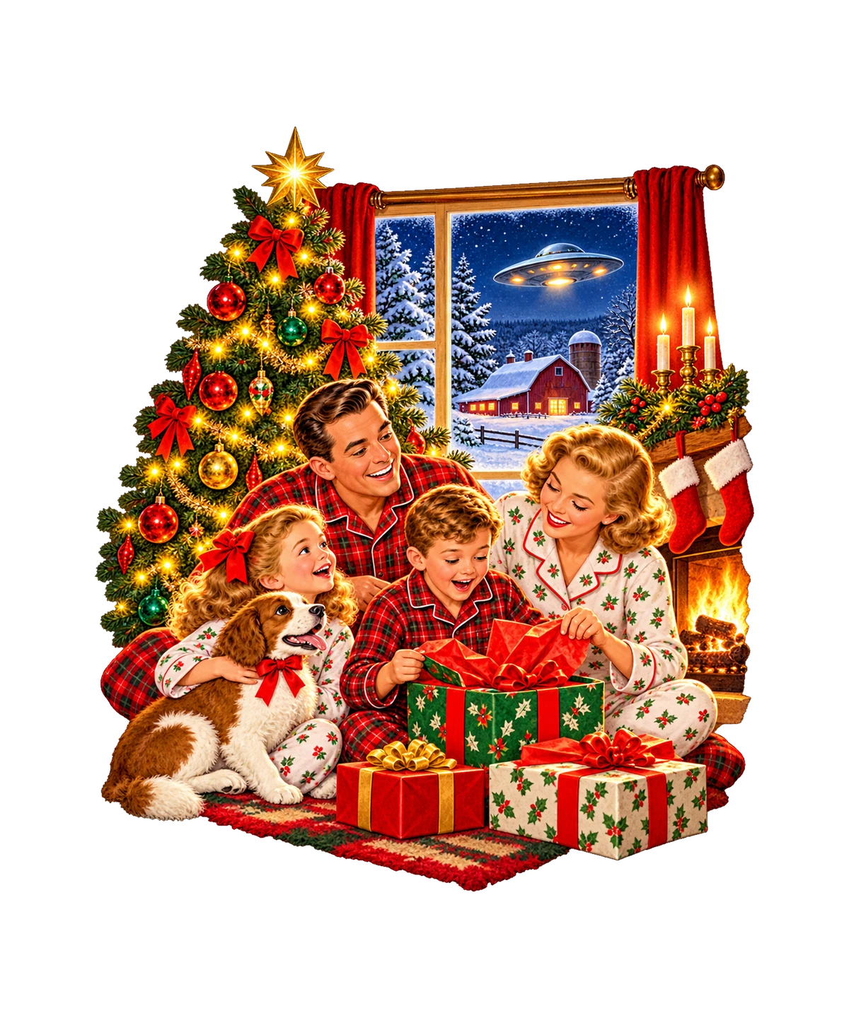 Retro Christmas Morning UFO T-Shirt431:2374 432:2378