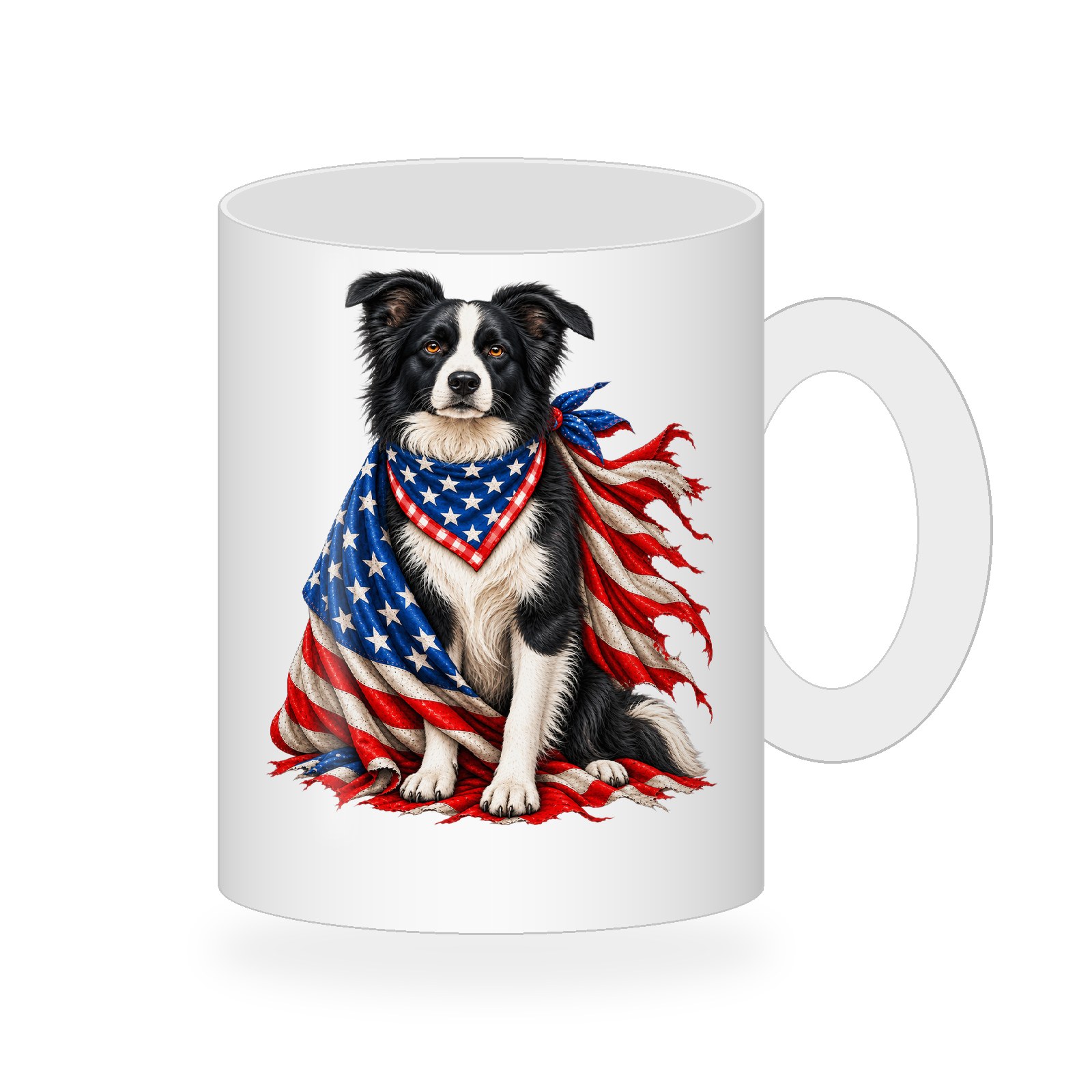 Border Collie American Flag Bandana Cape Coffee Mug453:2466