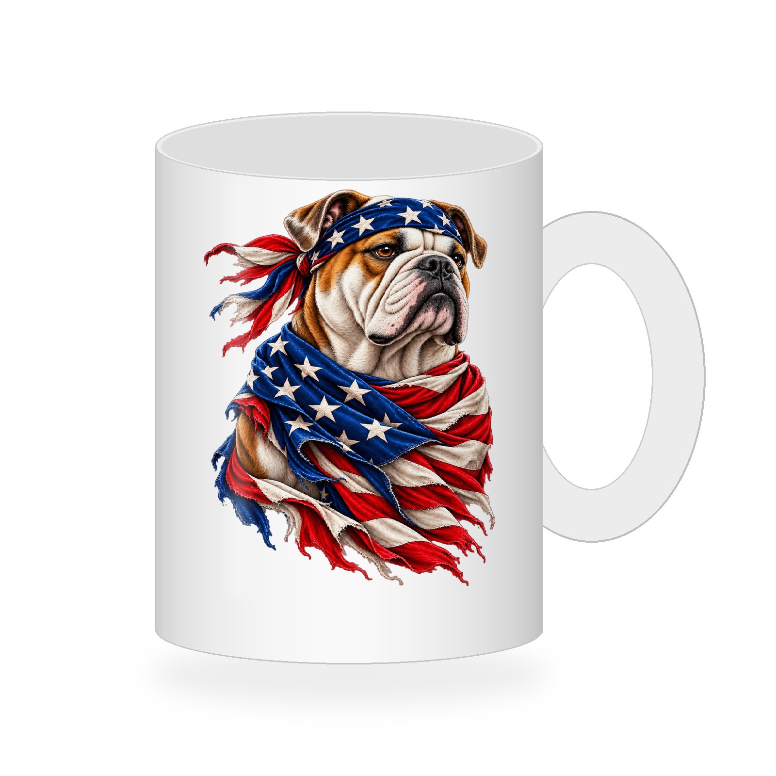 Bulldog American Flag Headband Cape Coffee Mug455:2468