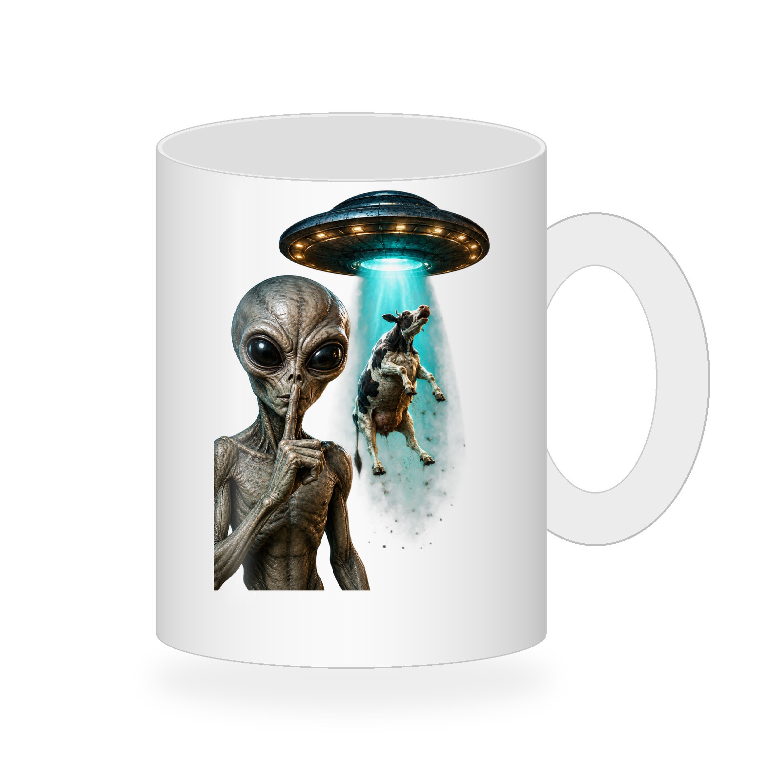 Alien Cow Abduction Shush Coffee Mug458:2471
