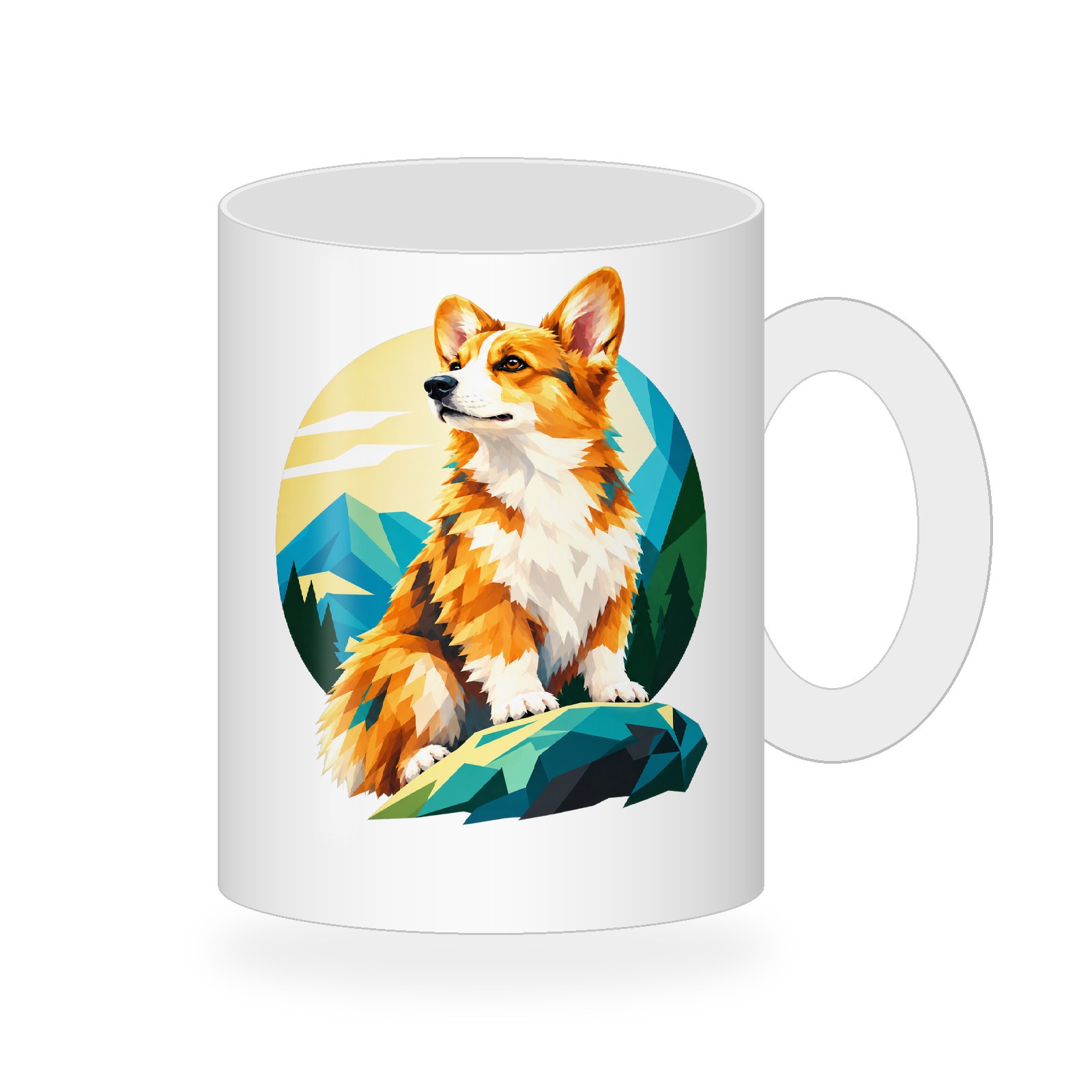 Geometric Corgi Coffee Mug464:2477
