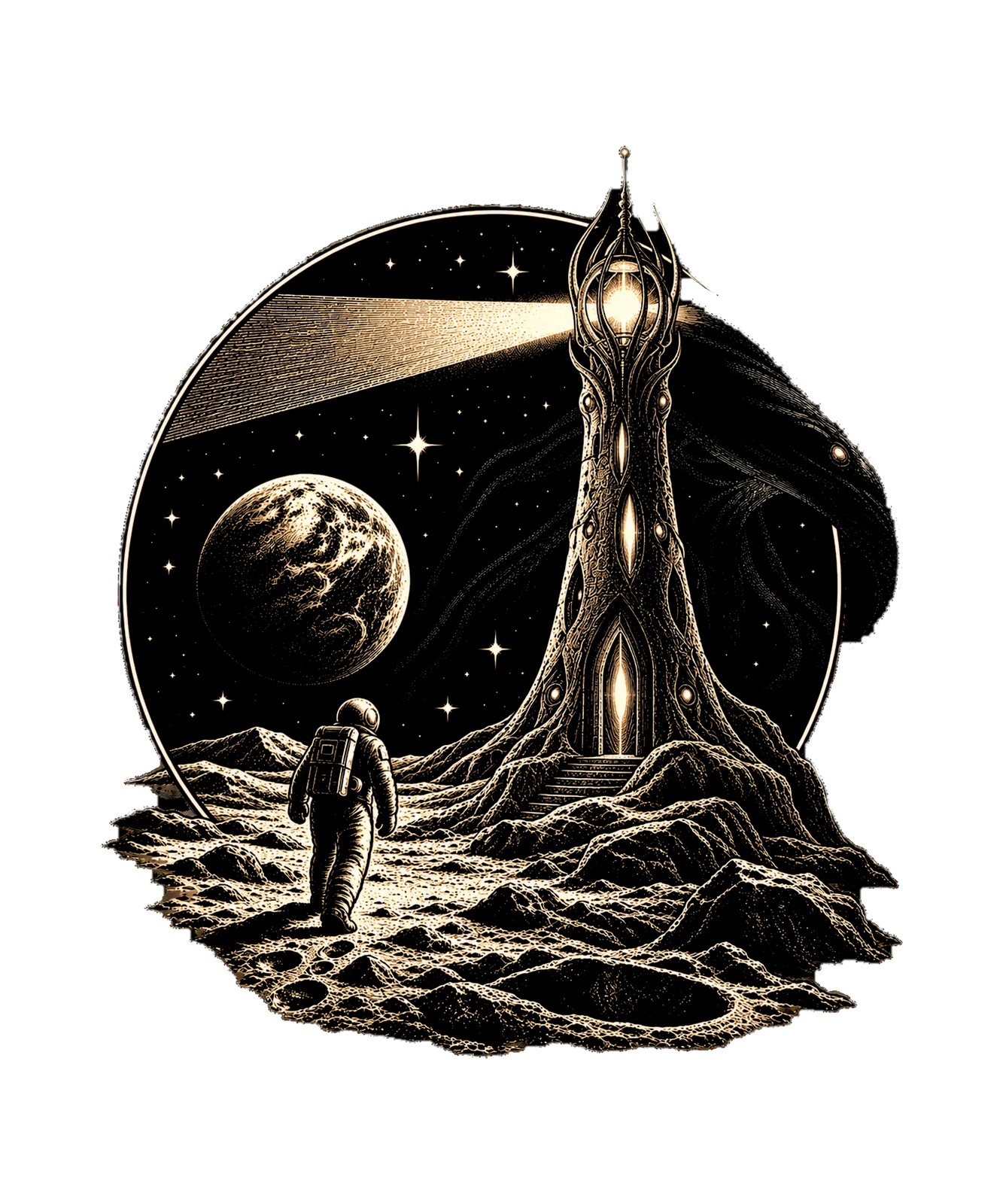 Moon Obelisk Astronaut T-Shirt47:208 48:212