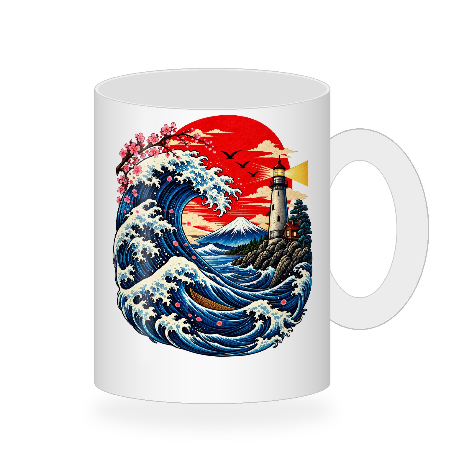Great Wave Lighthouse Coffee Mug481:2494