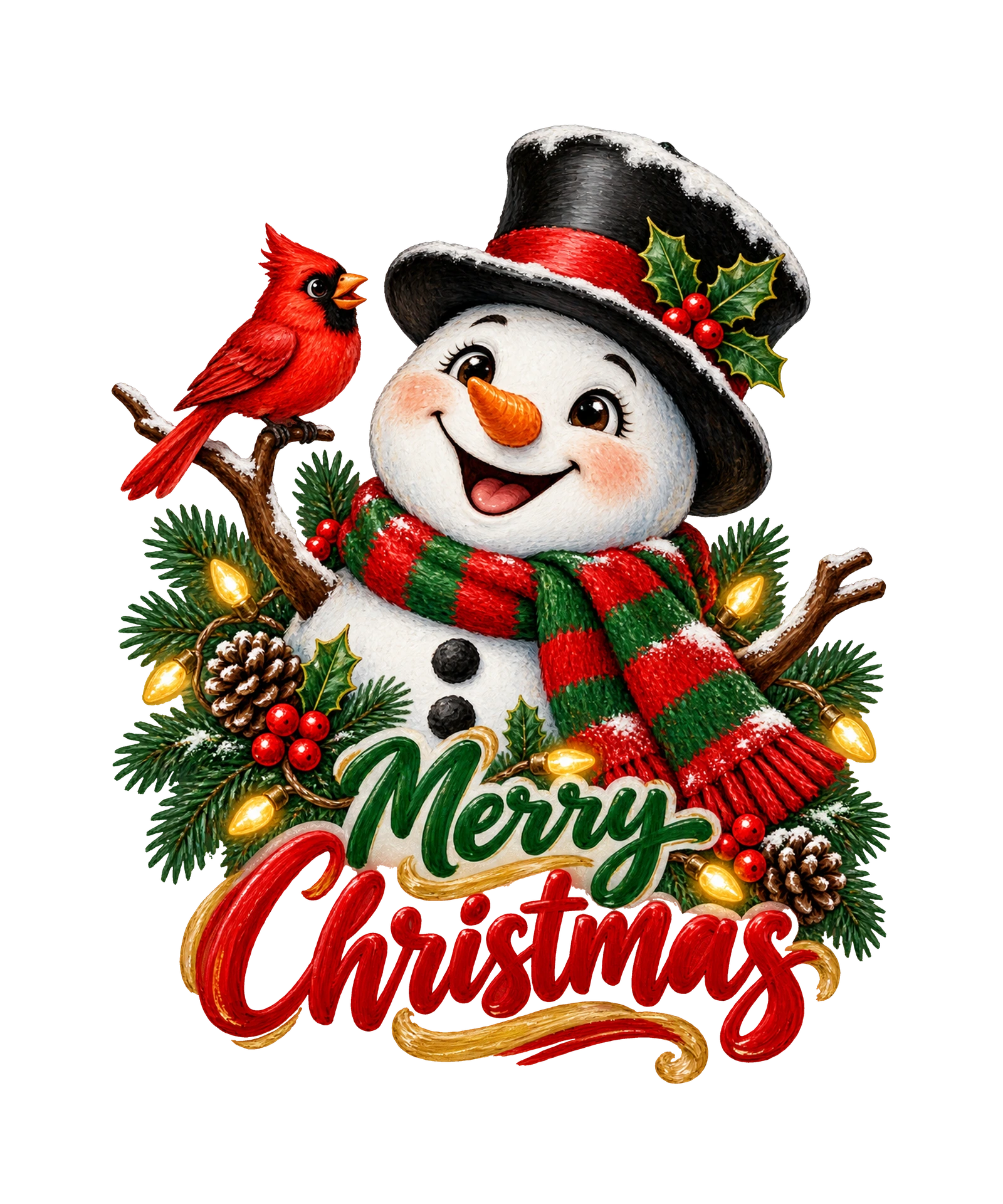 Cheerful Snowman Christmas Wreath T-Shirt482:2495 483:2499