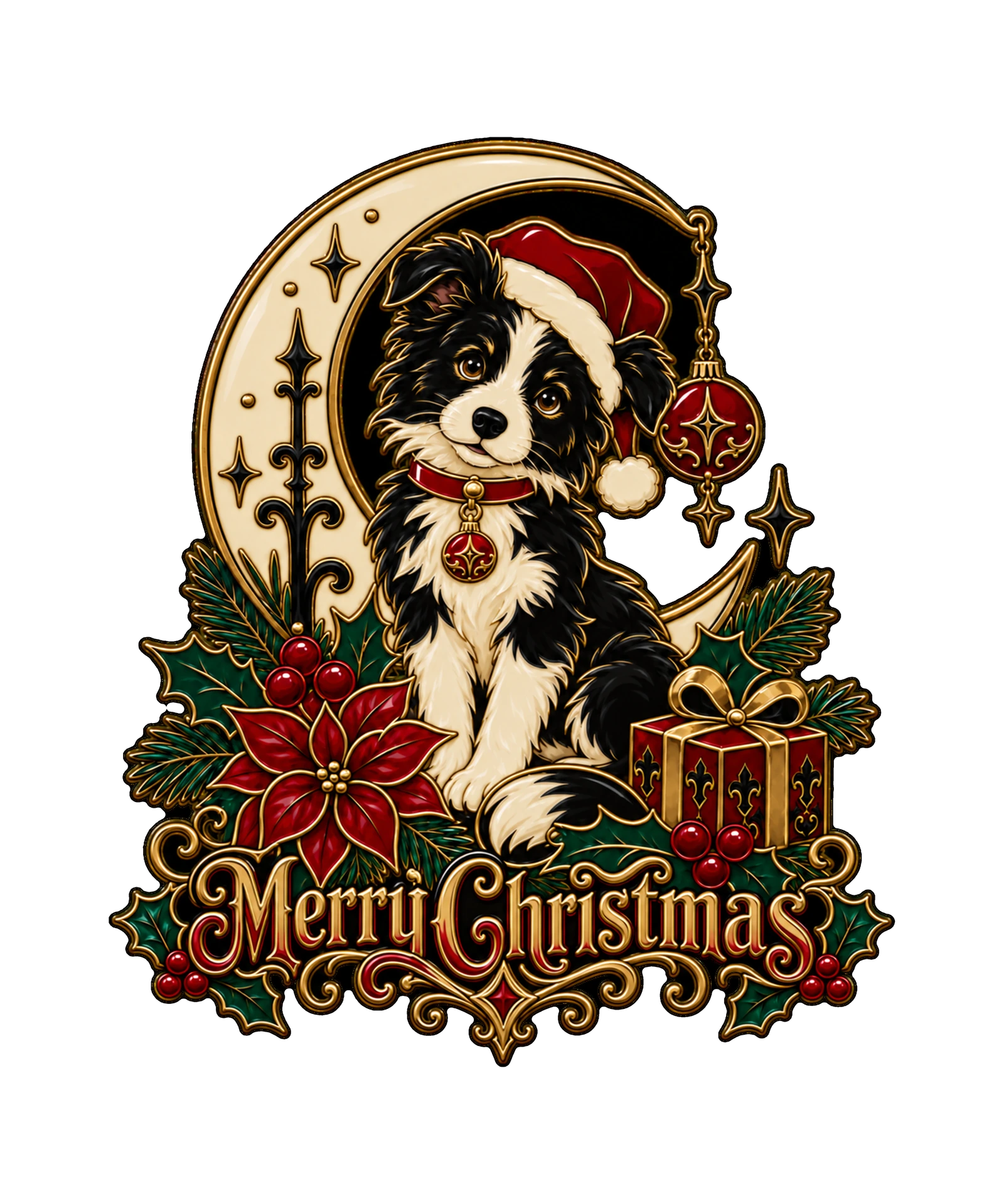 Ornate Enamel Christmas Puppy T-Shirt492:2545 493:2549