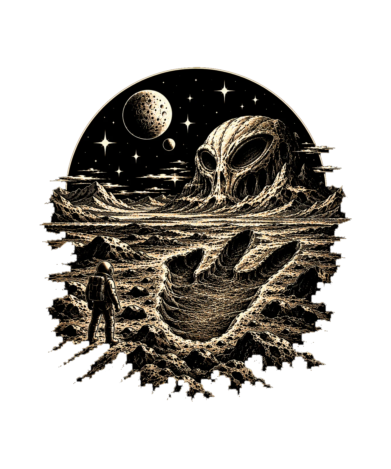 Astronaut Alien Footprint T-Shirt7:28 8:32