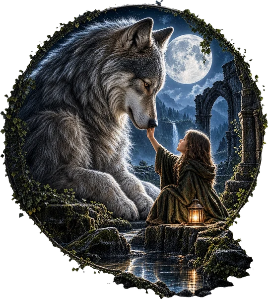 Wolf Girl Moonlit Watch T-Shirt79:352 80:356
