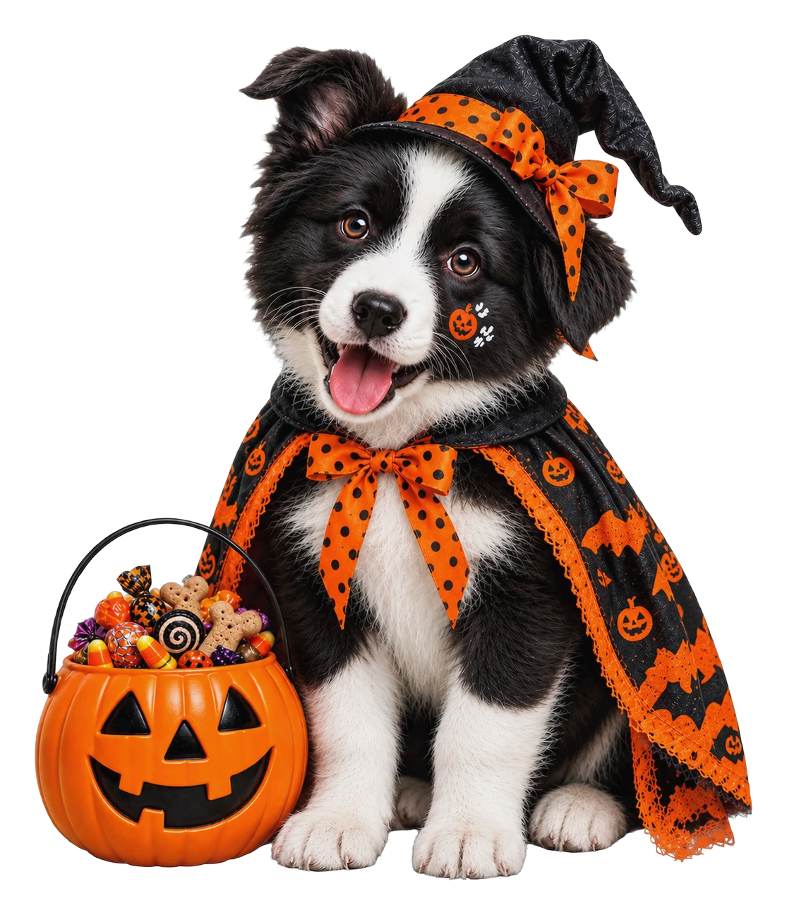 Border Collie Witch Bat Cape T-Shirt83:370 84:374