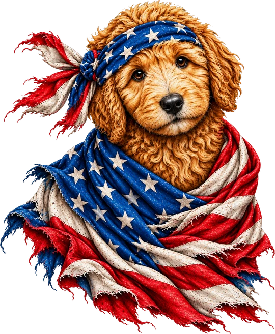 Goldendoodle American Flag T-Shirt91:406 92:410