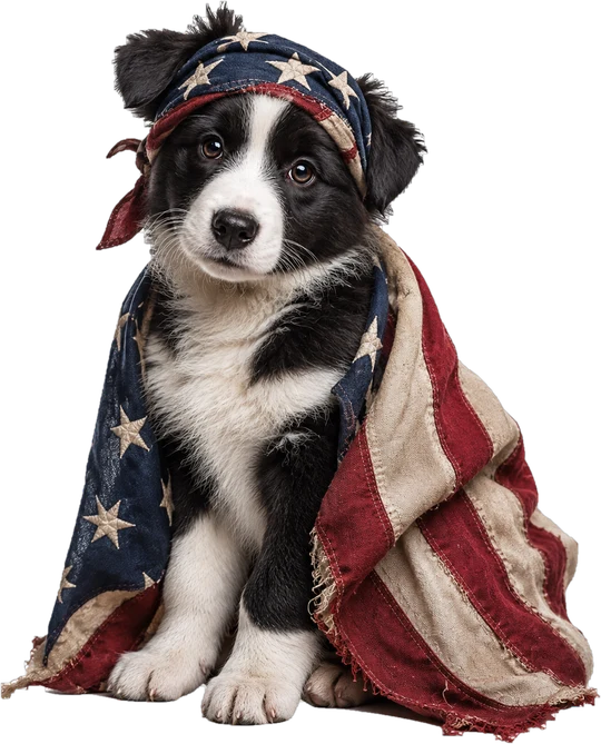 Border Collie American Flag Wrap T-Shirt133:690 134:694