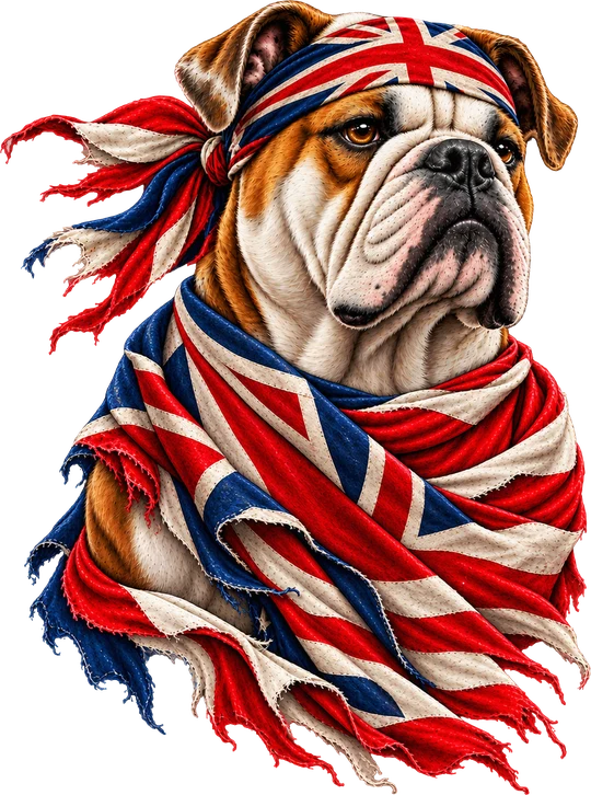 Bulldog Union Jack Headband Cape T-Shirt145:774 146:778