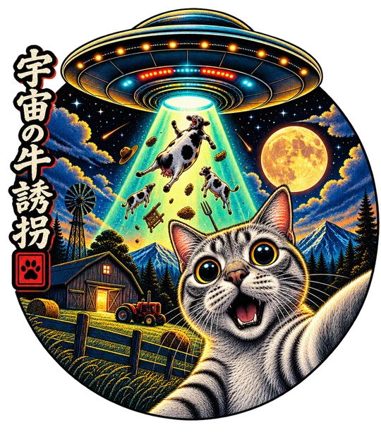 Cow Abduction Cat Selfie T-Shirt165:914 166:918