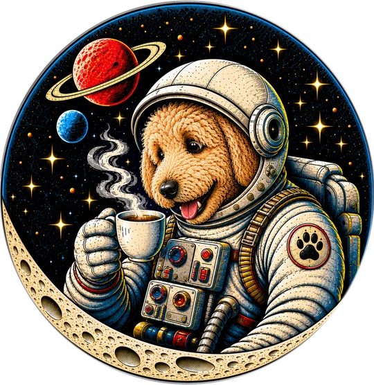 Goldendoodle Astronaut Coffee T-Shirt173:960 174:964