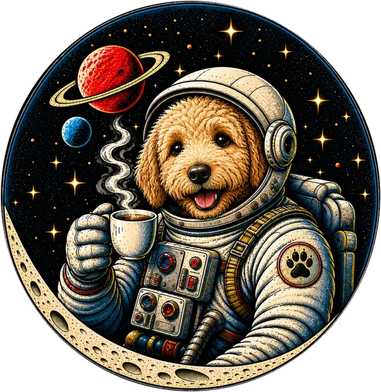 Goldendoodle Space Coffee T-Shirt181:1016 182:1020