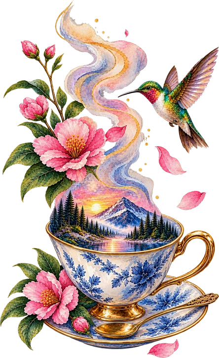 Hummingbird Teacup T-Shirt185:1039 186:1043