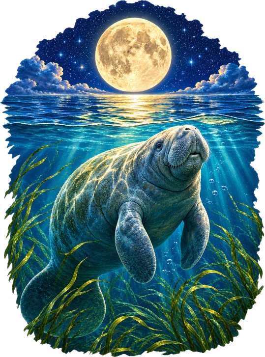 Moonlit Manatee T-Shirt195:1089 196:1093