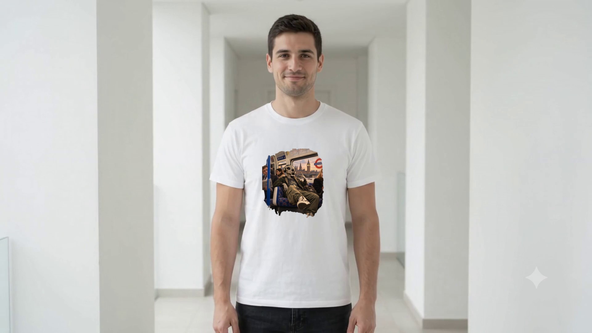 Model wearing the Alien Tube Commuter Photo Edition T-Shirt