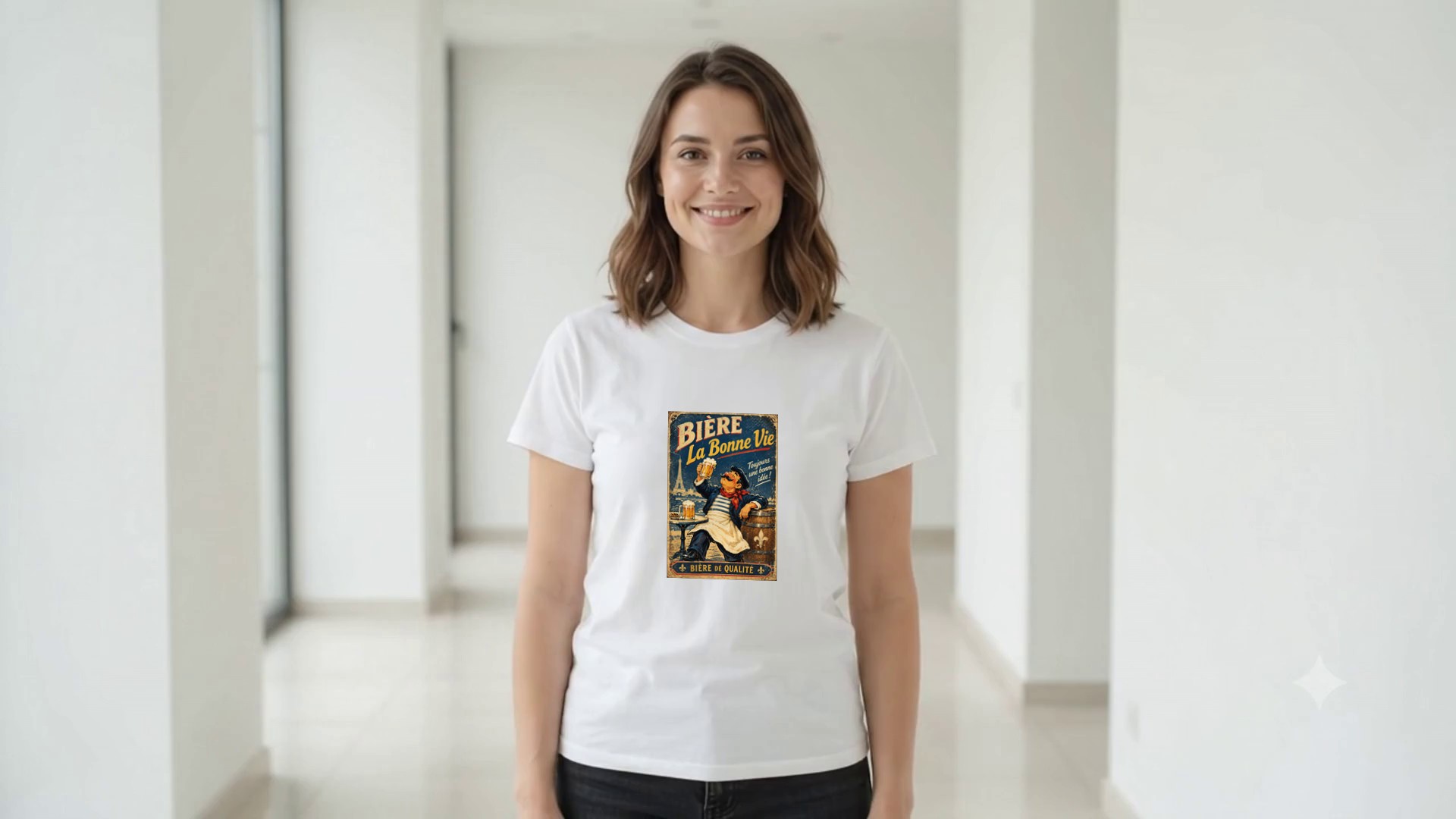 Model wearing the Bière La Bonne Vie T-Shirt