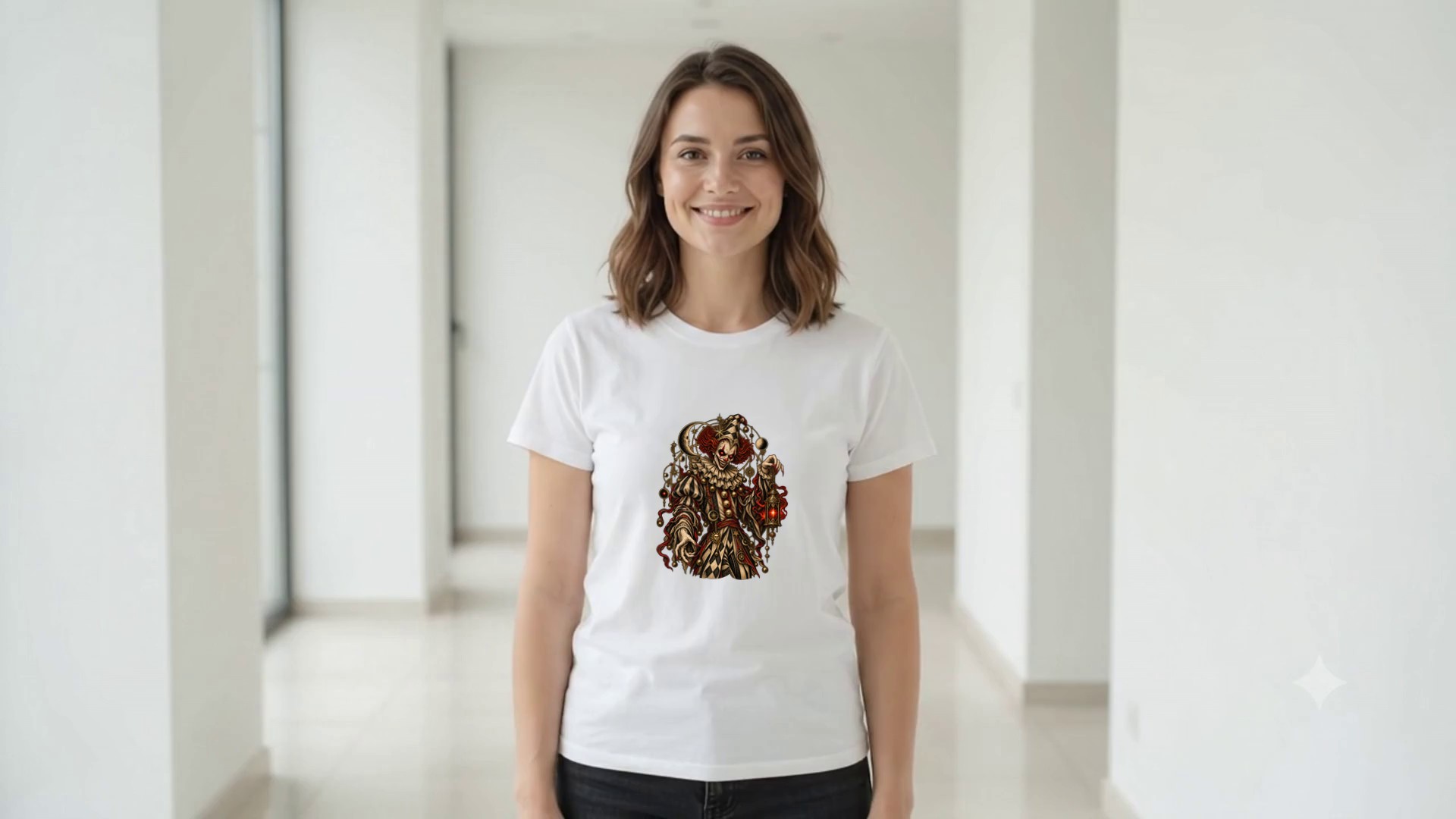 Model wearing the Gothic Jester T-Shirt