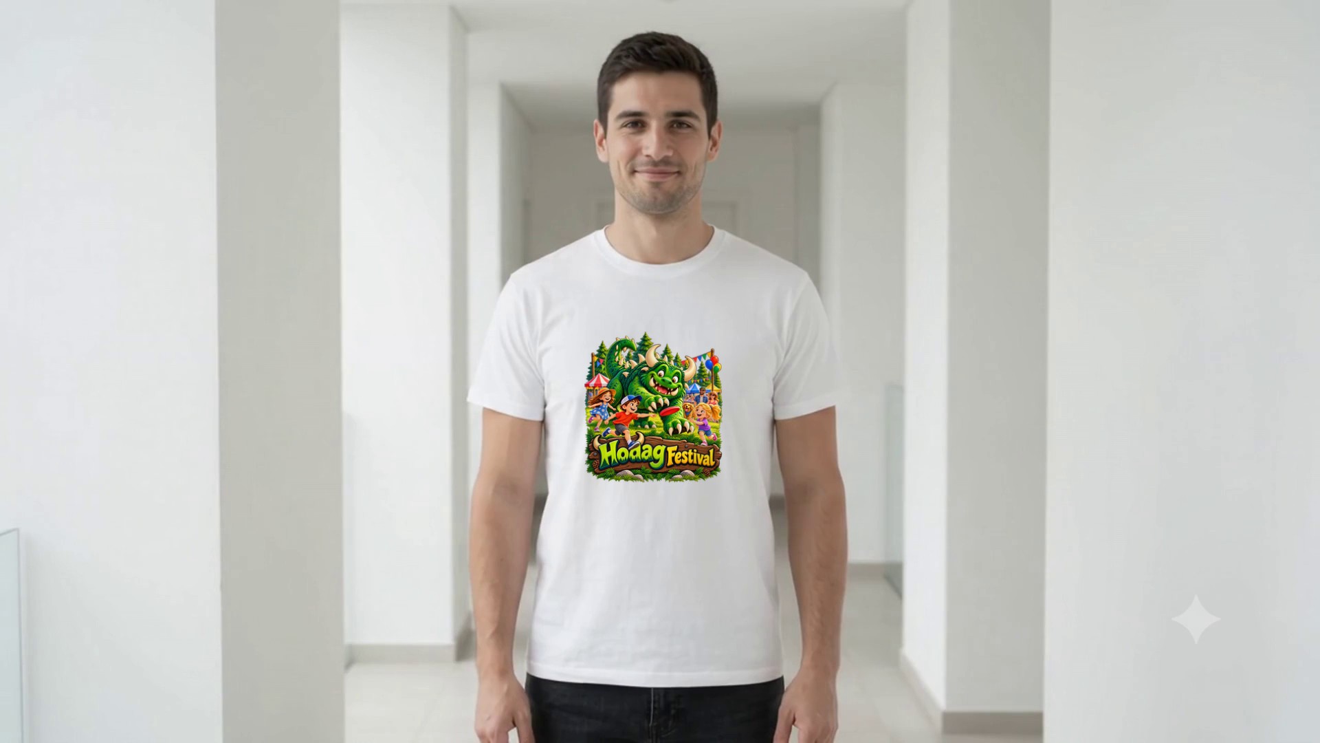 Model wearing the Hodag Festival T-Shirt